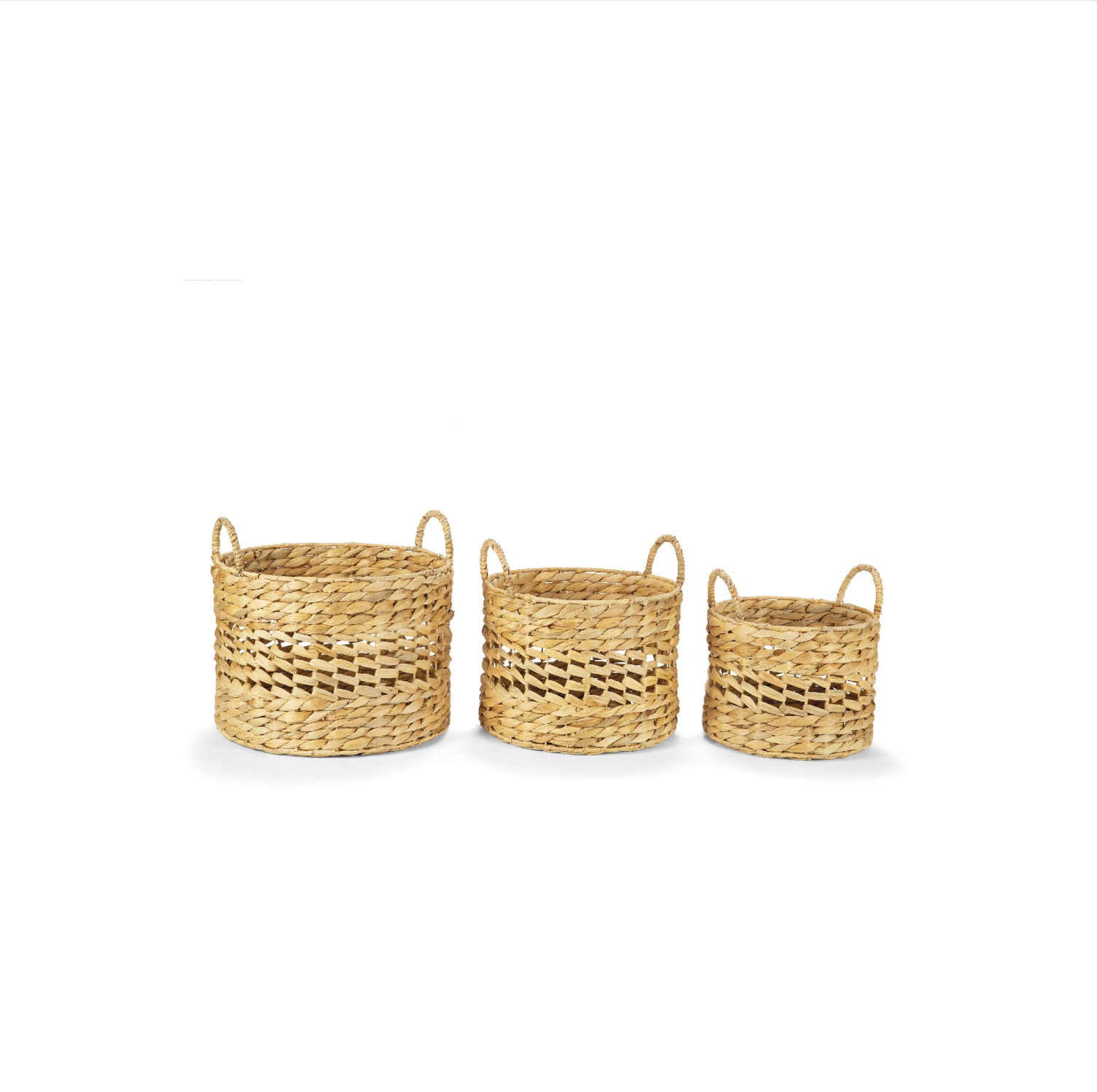 Set of 3 woven natural fiber baskets