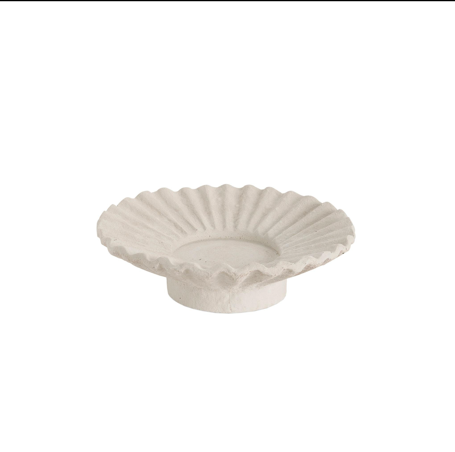 Decorative white cement candle holder