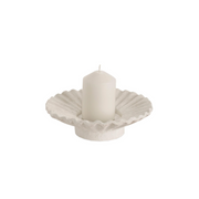 Decorative white cement candle holder
