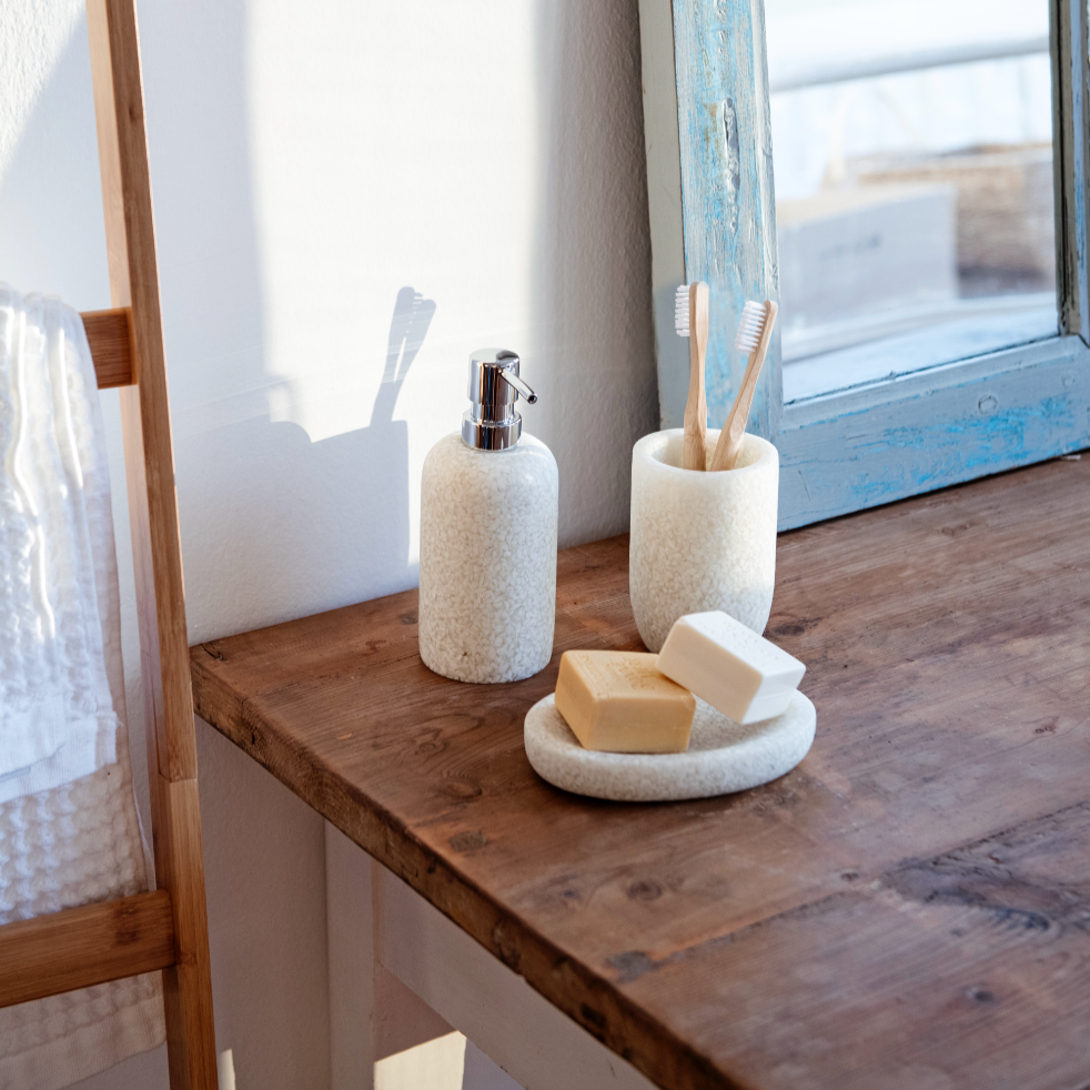 White resin bathroom soap dish