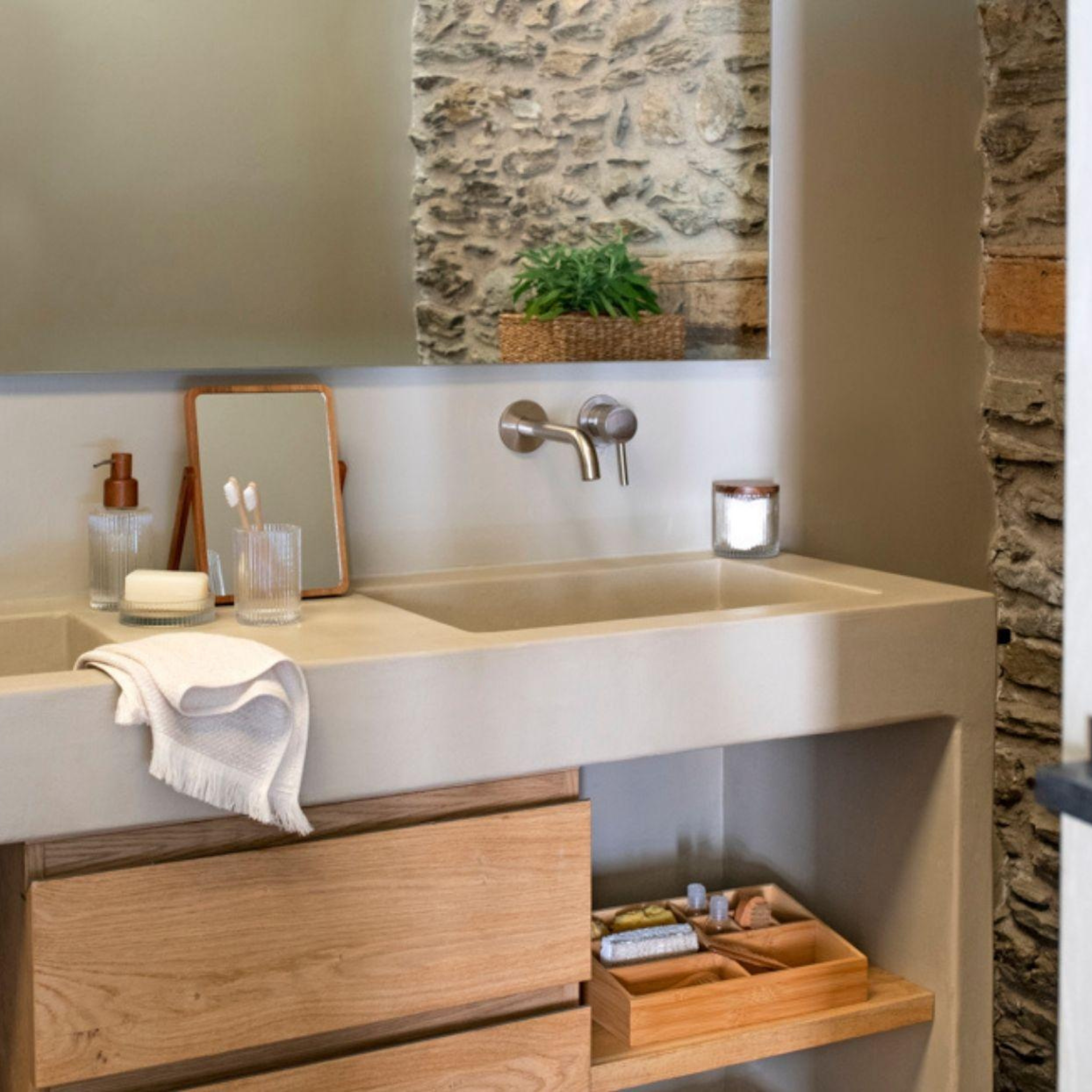 Wooden vanity mirror