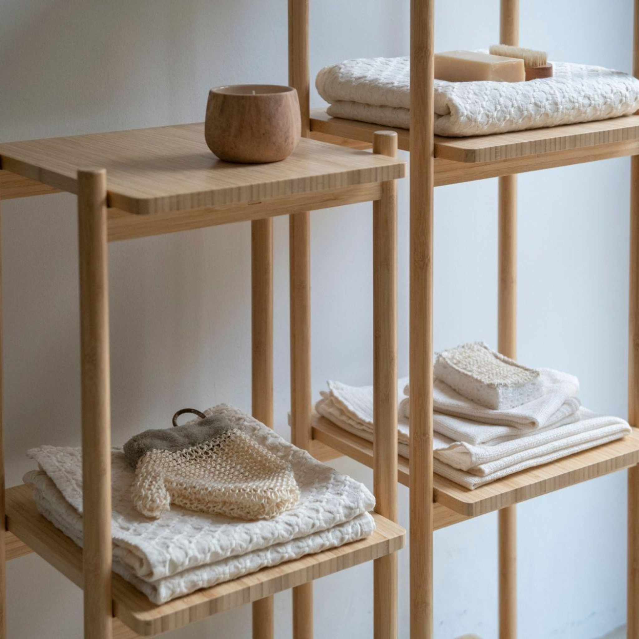 Estantería de baño de bambú con 3 estantes