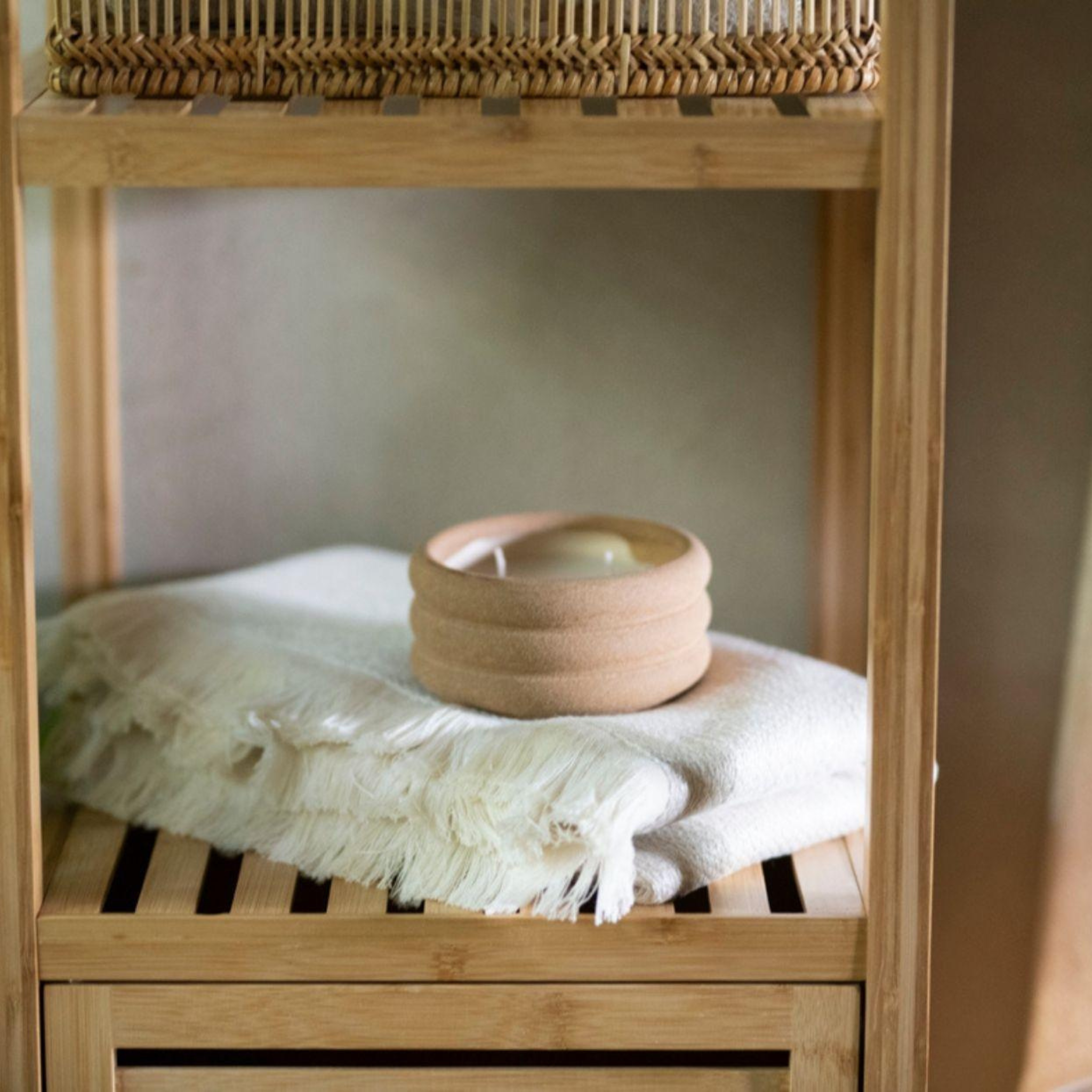 Armario de baño de bambú nórdico 140 cm