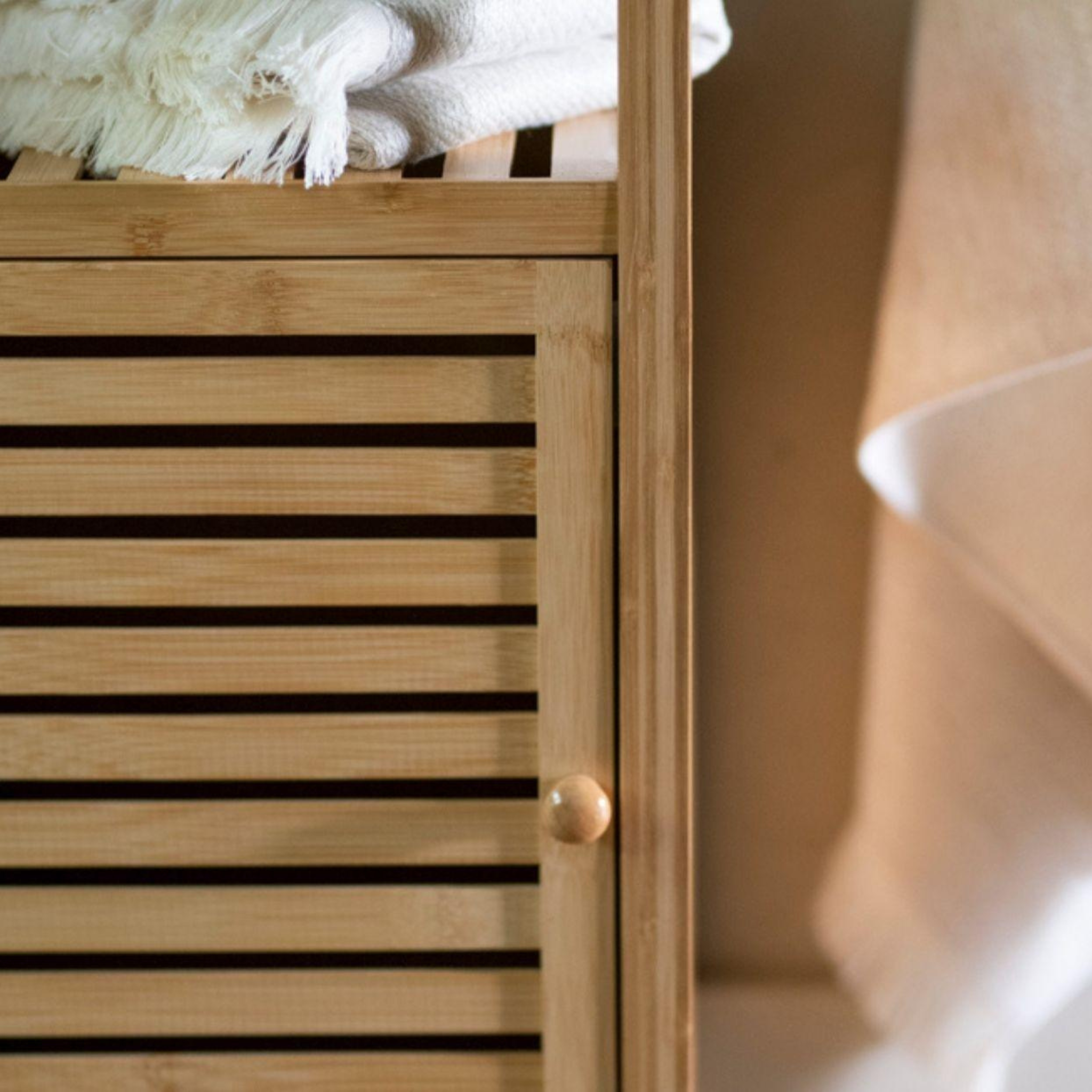 Nordic bamboo bathroom cabinet 140 cm