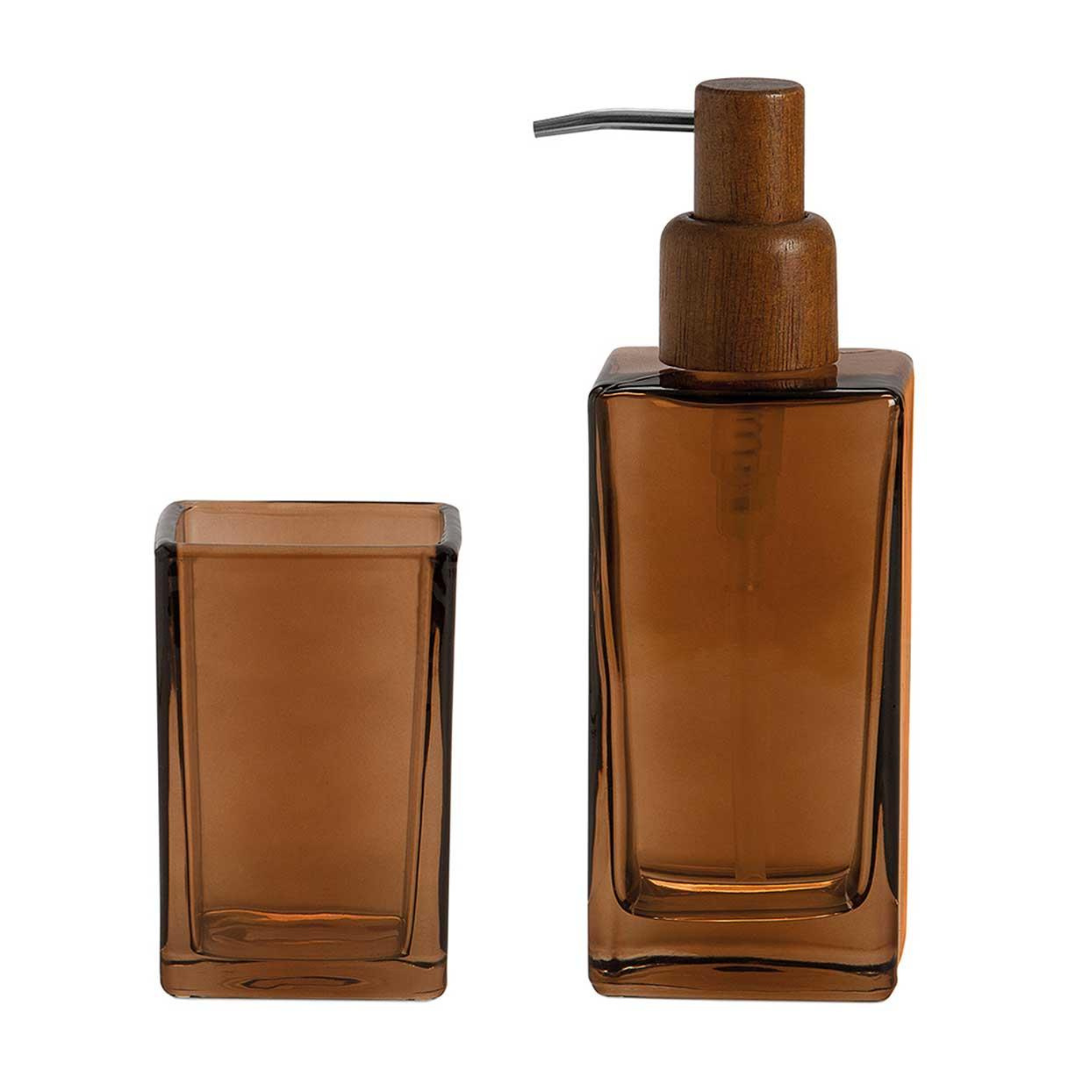 Dispensador de baño de cristal marrón