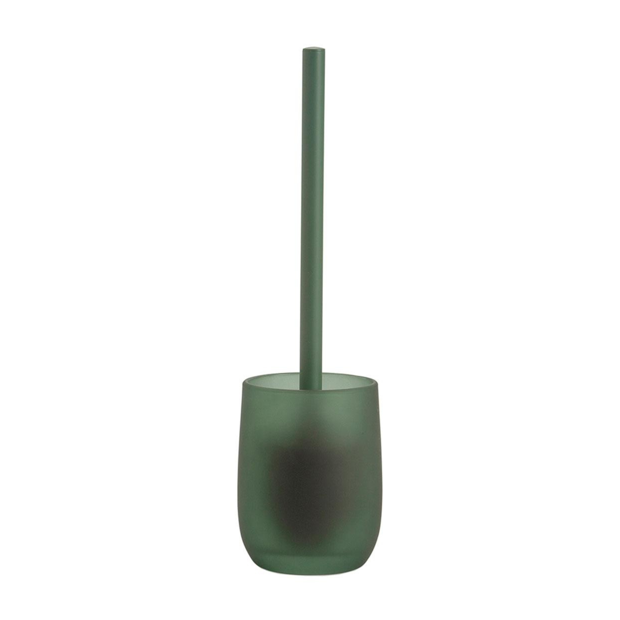 Modern green glass toilet brush