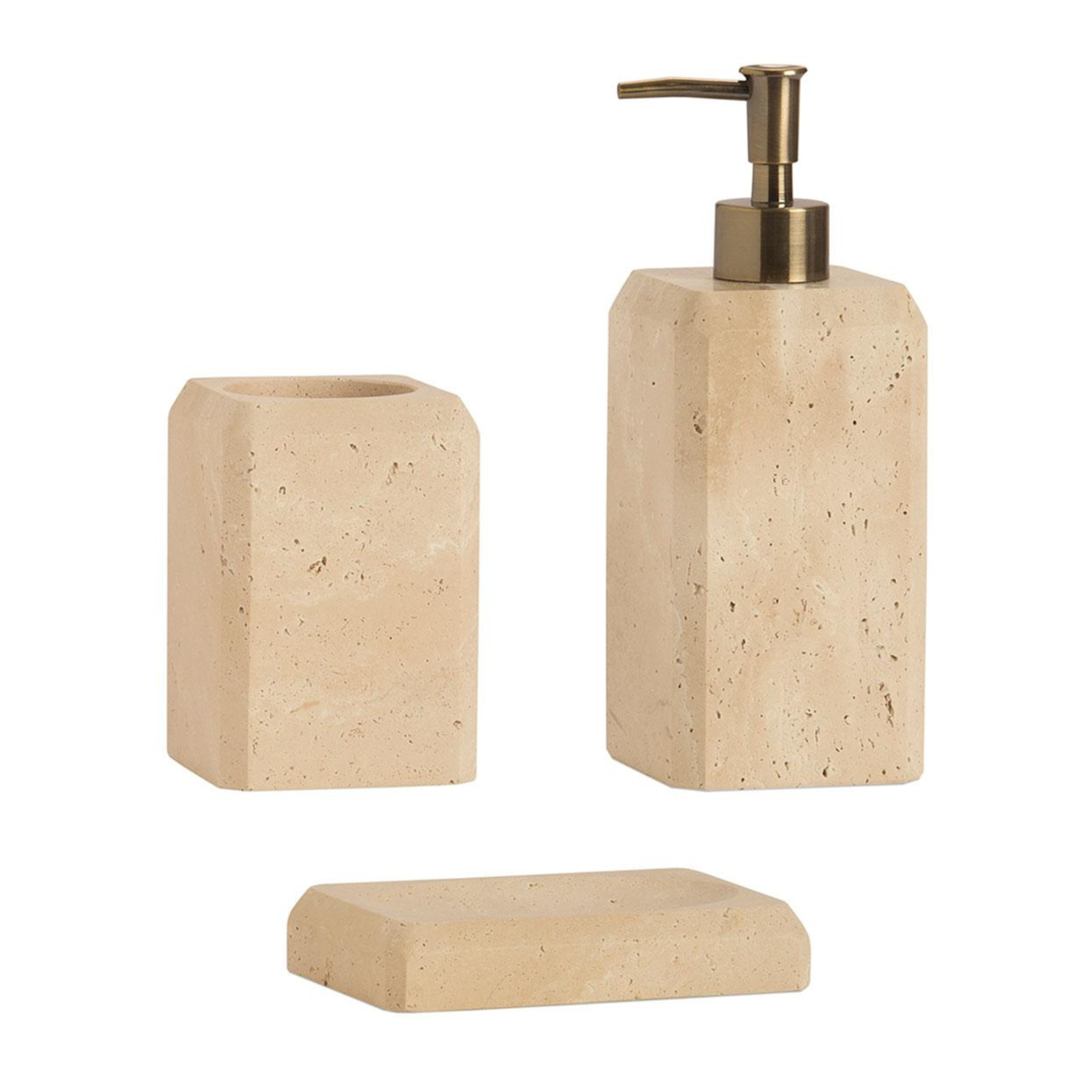 Travertine marble hand soap dish