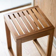 Wooden bathroom stool