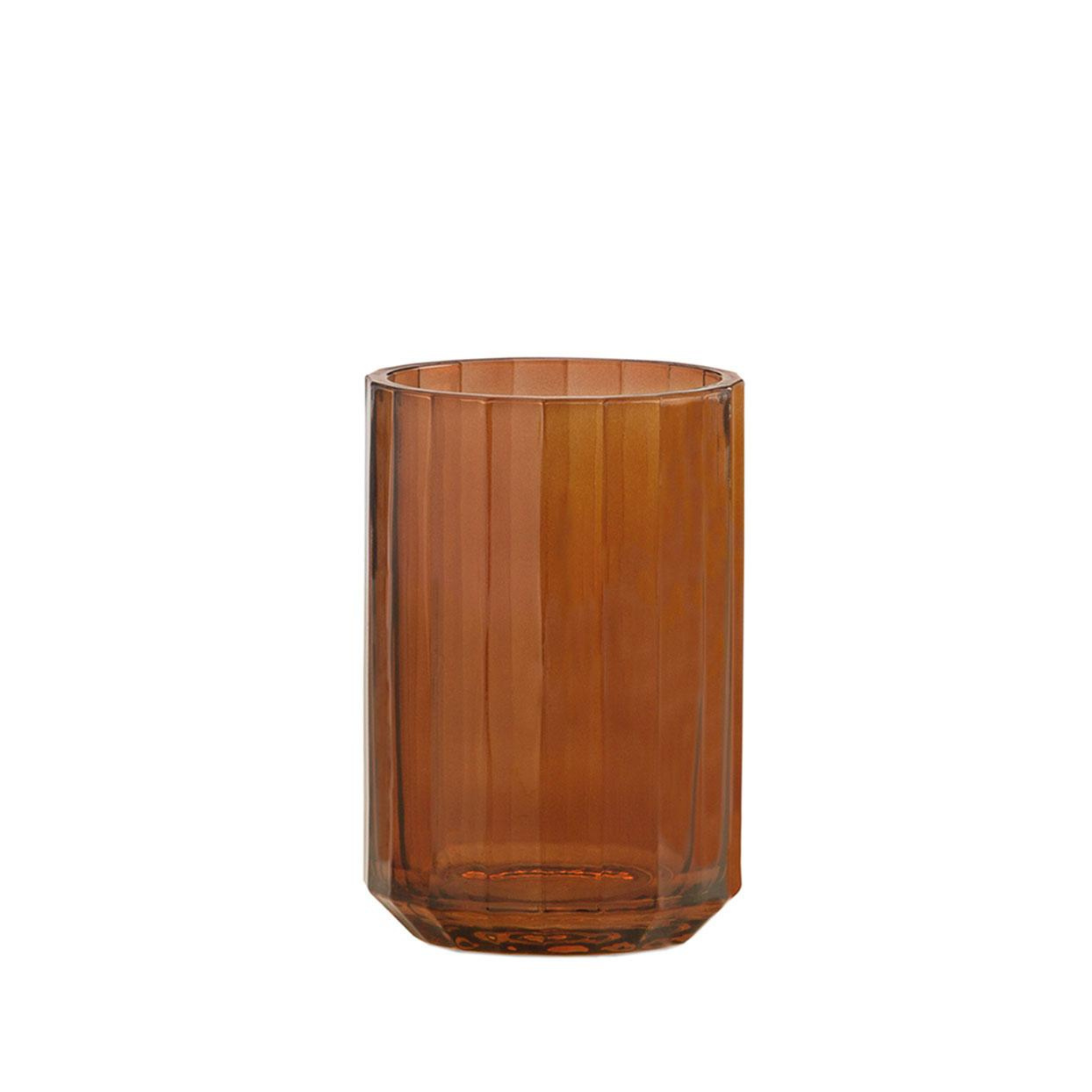 Portacepillos de baño de cristal marrón