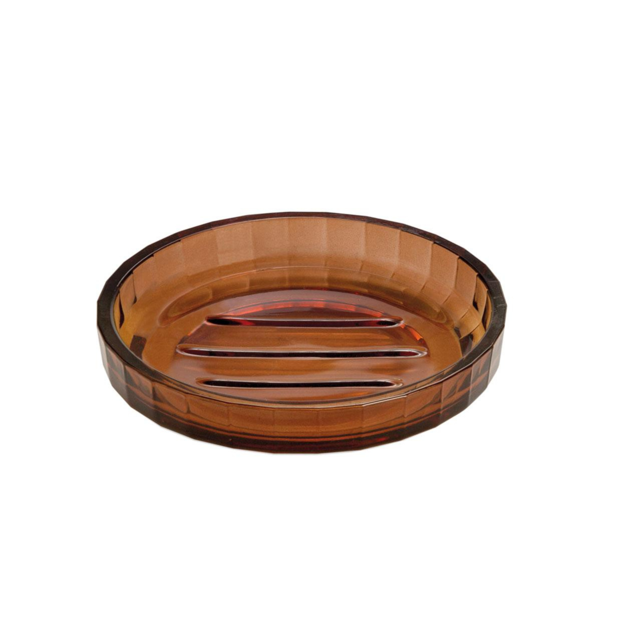 Jabonera de baño de cristal marrón