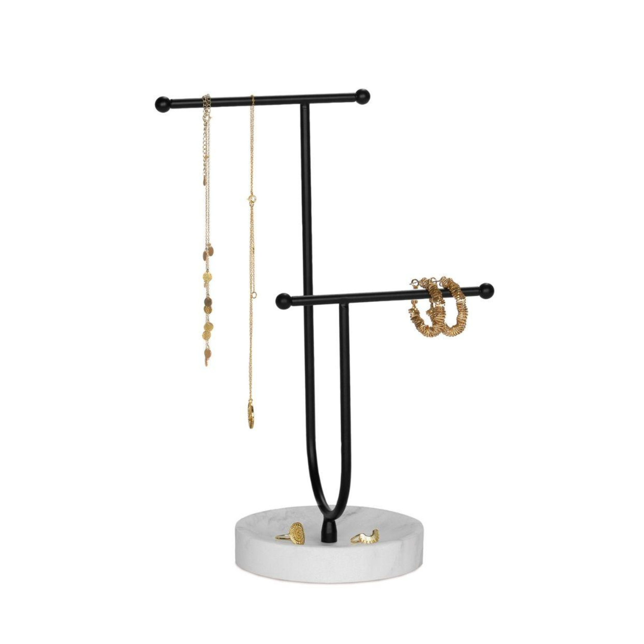 Modern black marble bathroom jewelry box