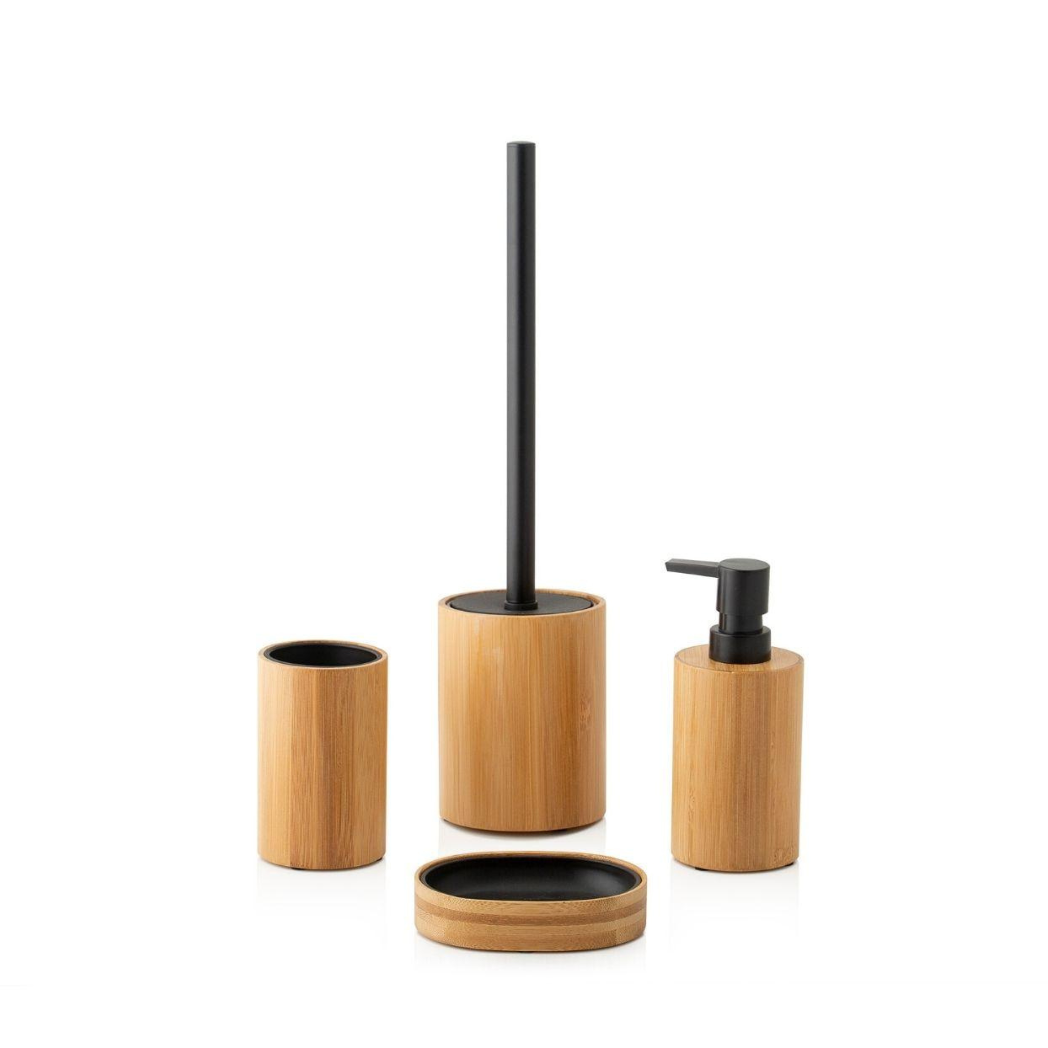 Bamboo bathroom toothbrush holder