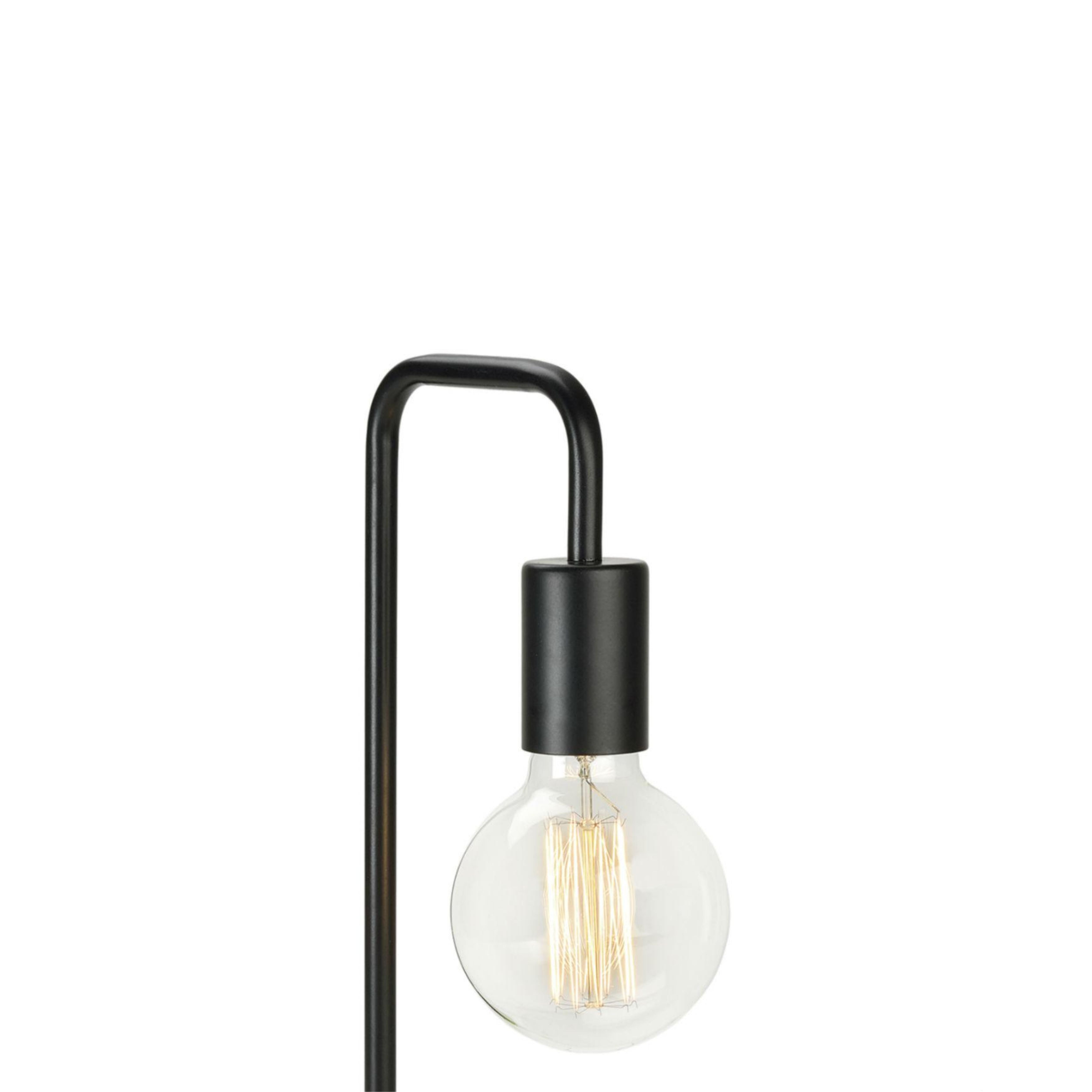 Black wooden industrial table lamp