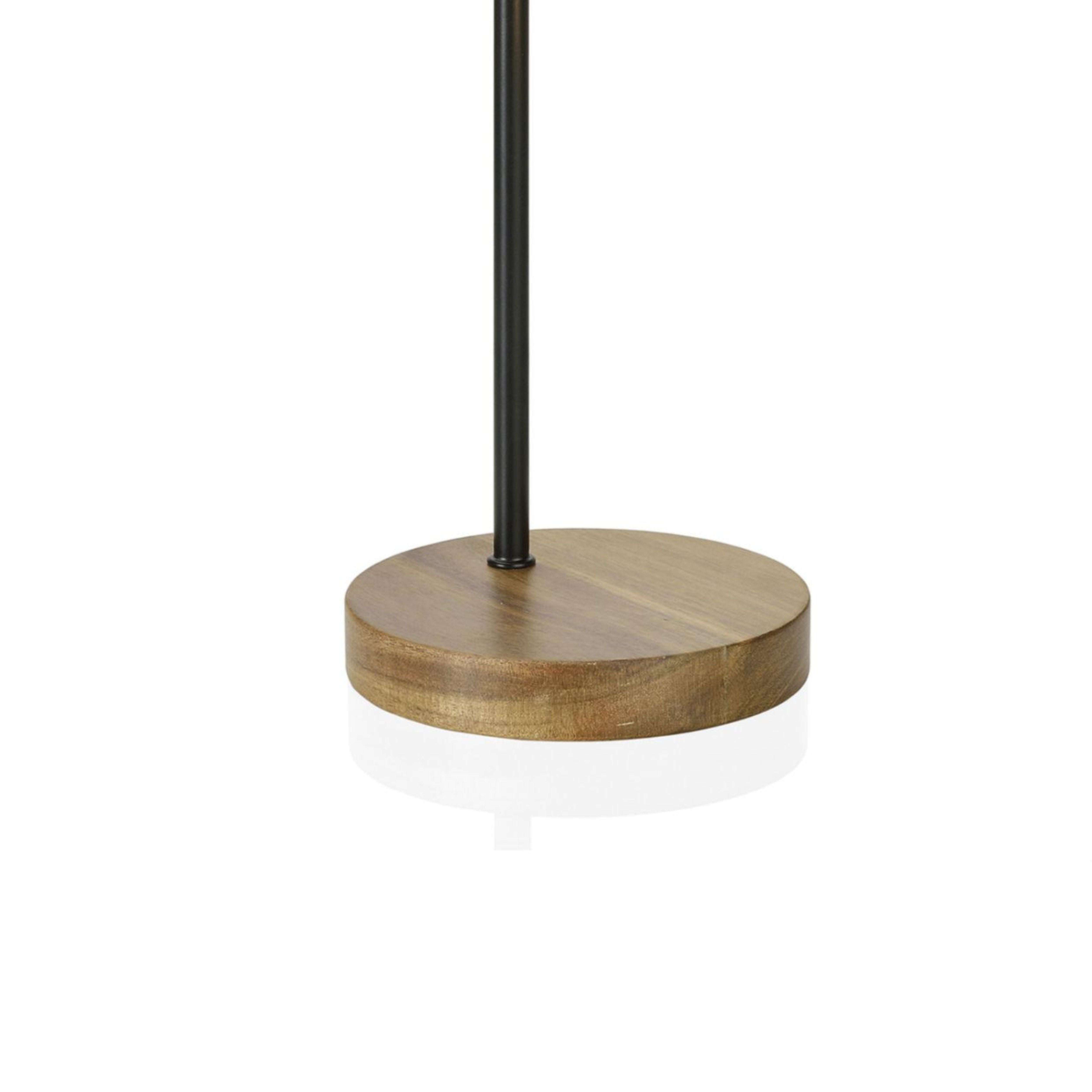Black wooden industrial table lamp