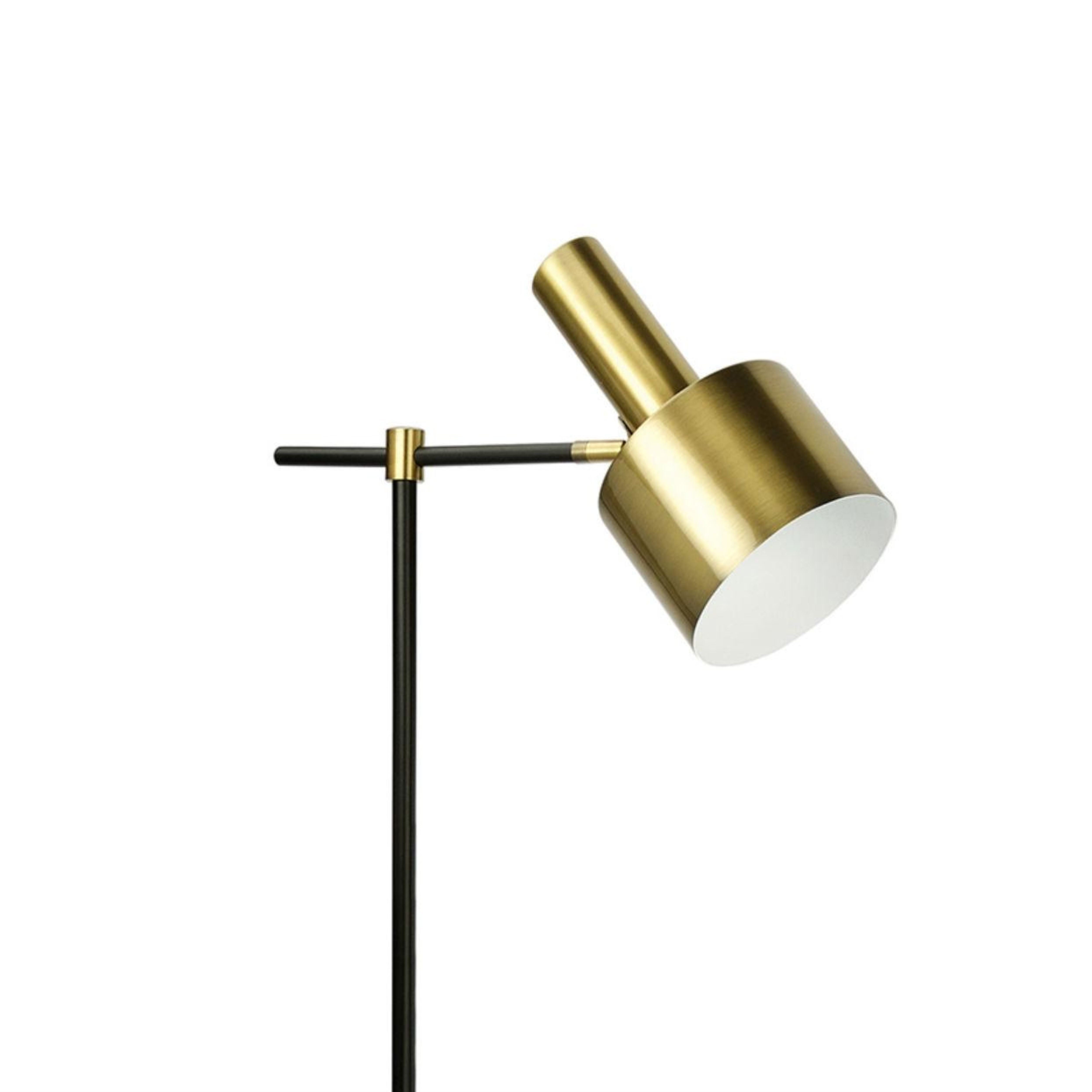 Gold metal industrial floor lamp