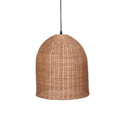 Rustic brown natural fiber bell ceiling lamp