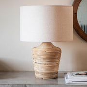 Rustic living room lamp made of natural fiber