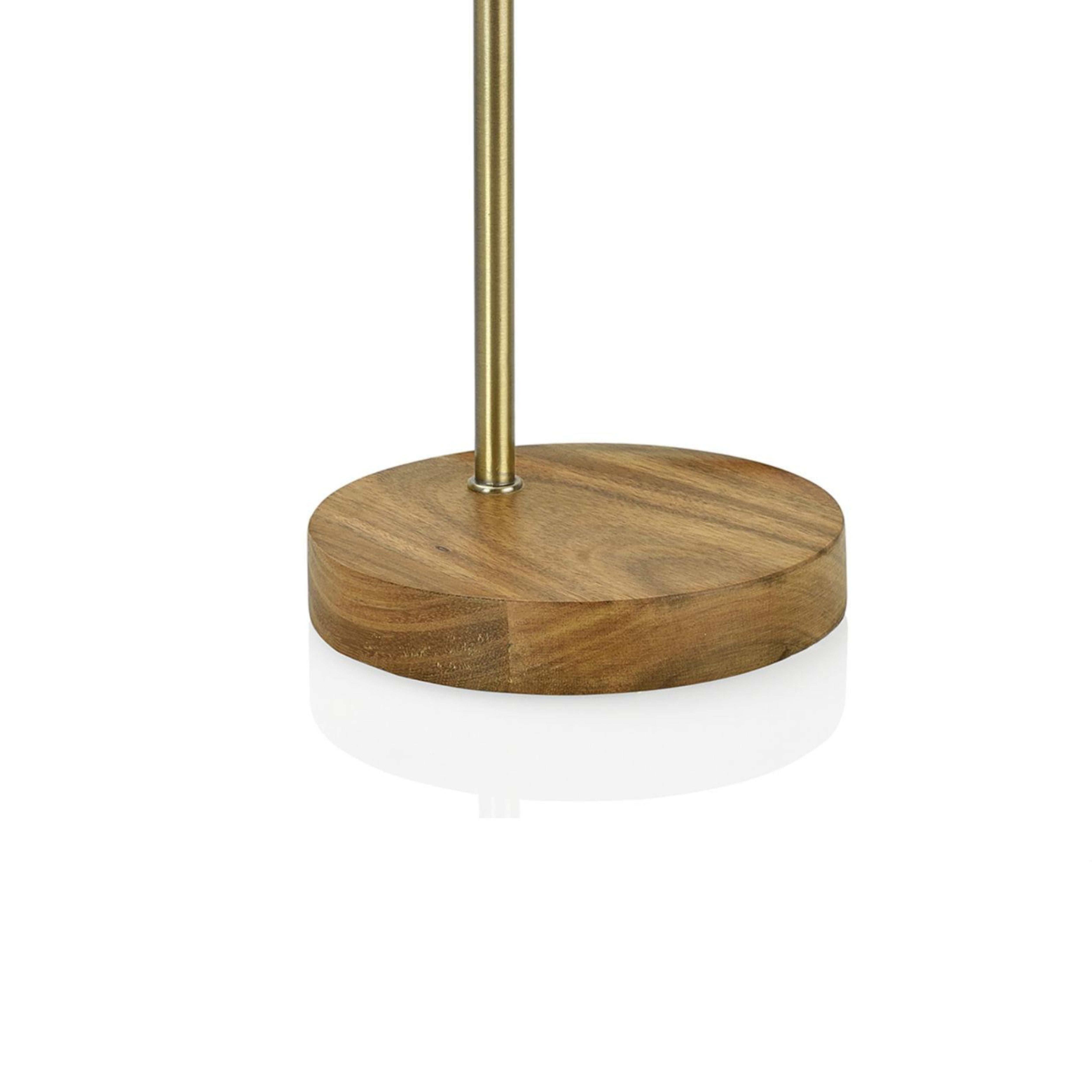 Industrial gold wood table lamp