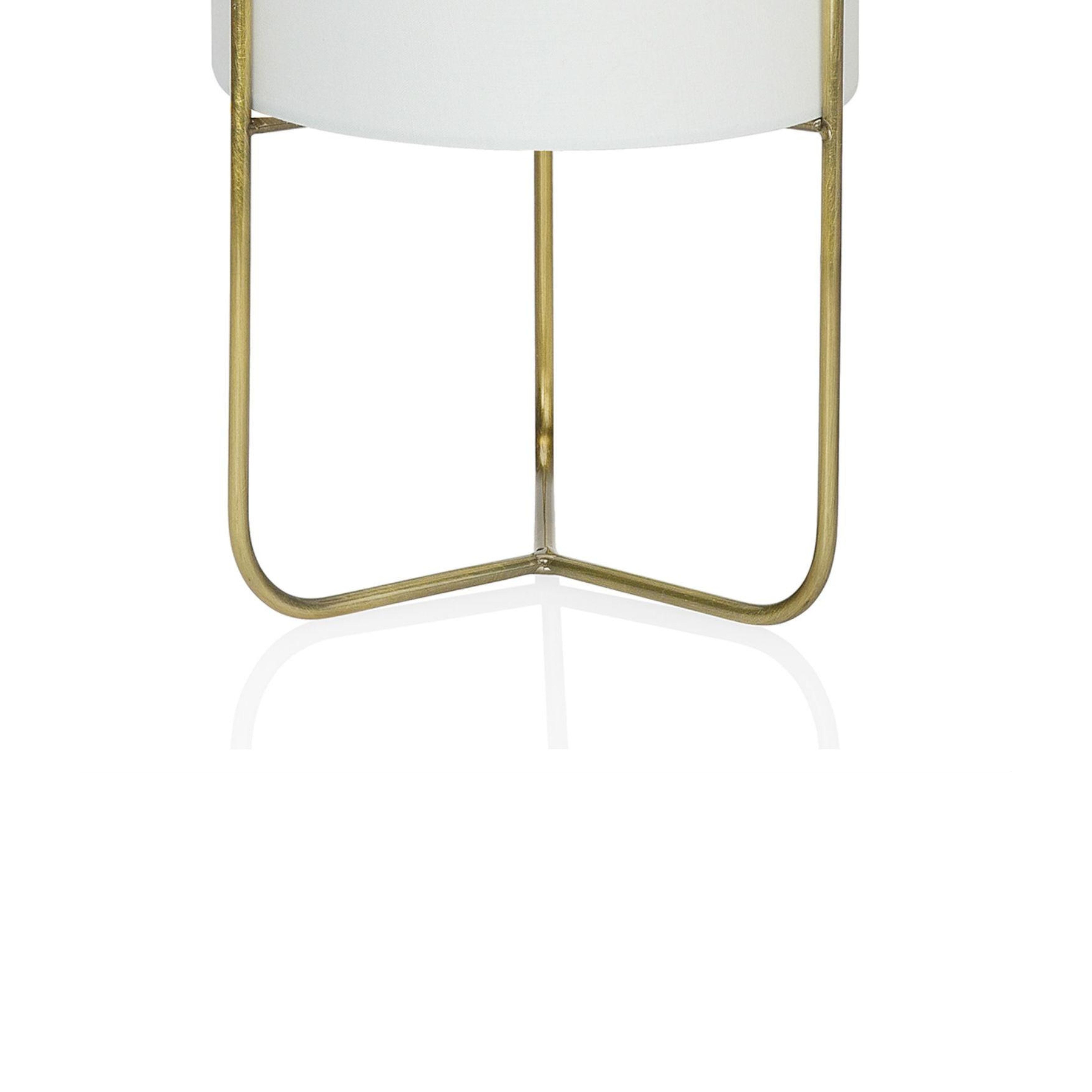 Vintage white fabric table lamp