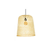Rustic beige bamboo ceiling lamp