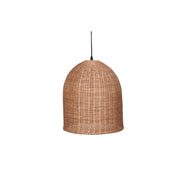 Rustic brown natural fiber bell ceiling lamp