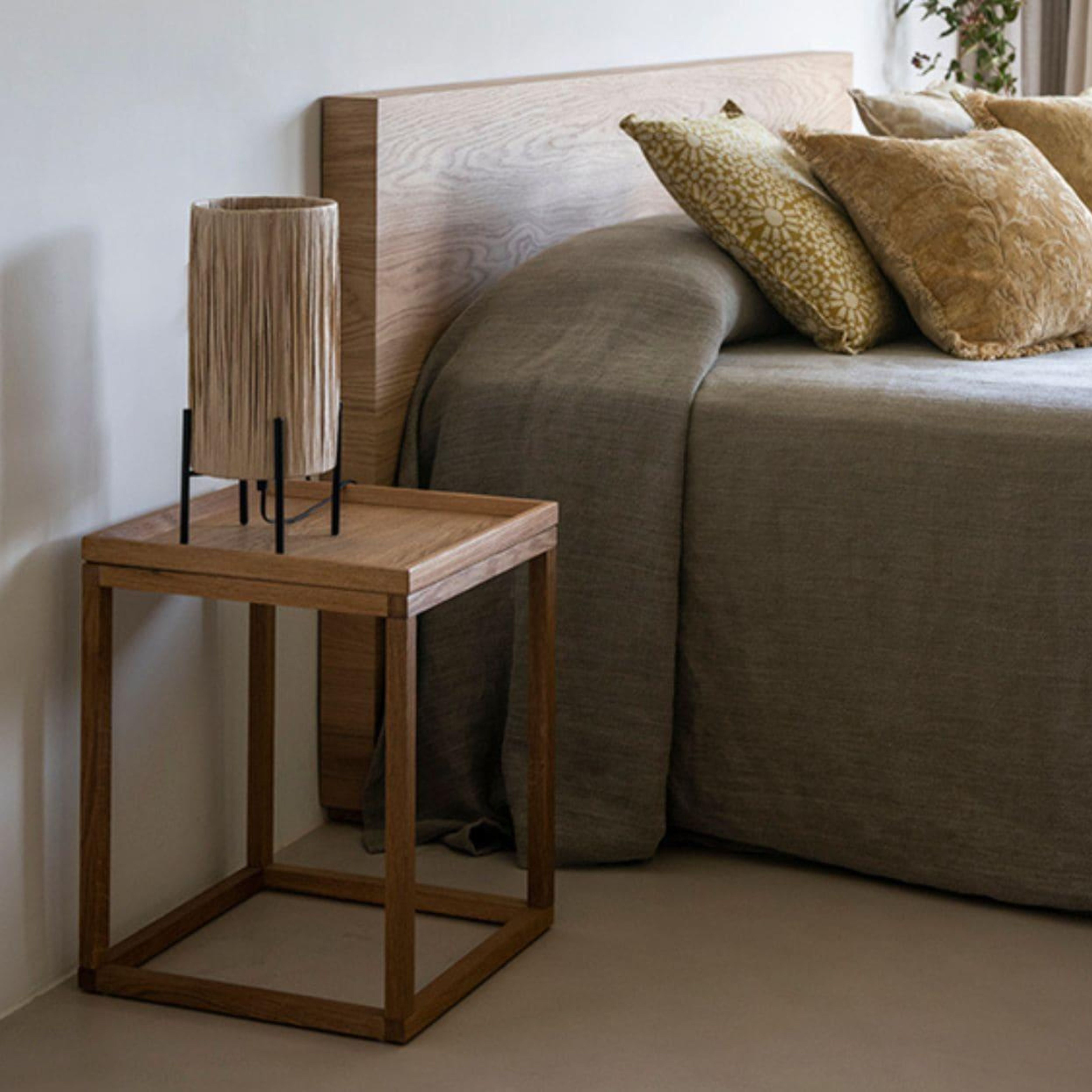 Rustic paper bedside lamp