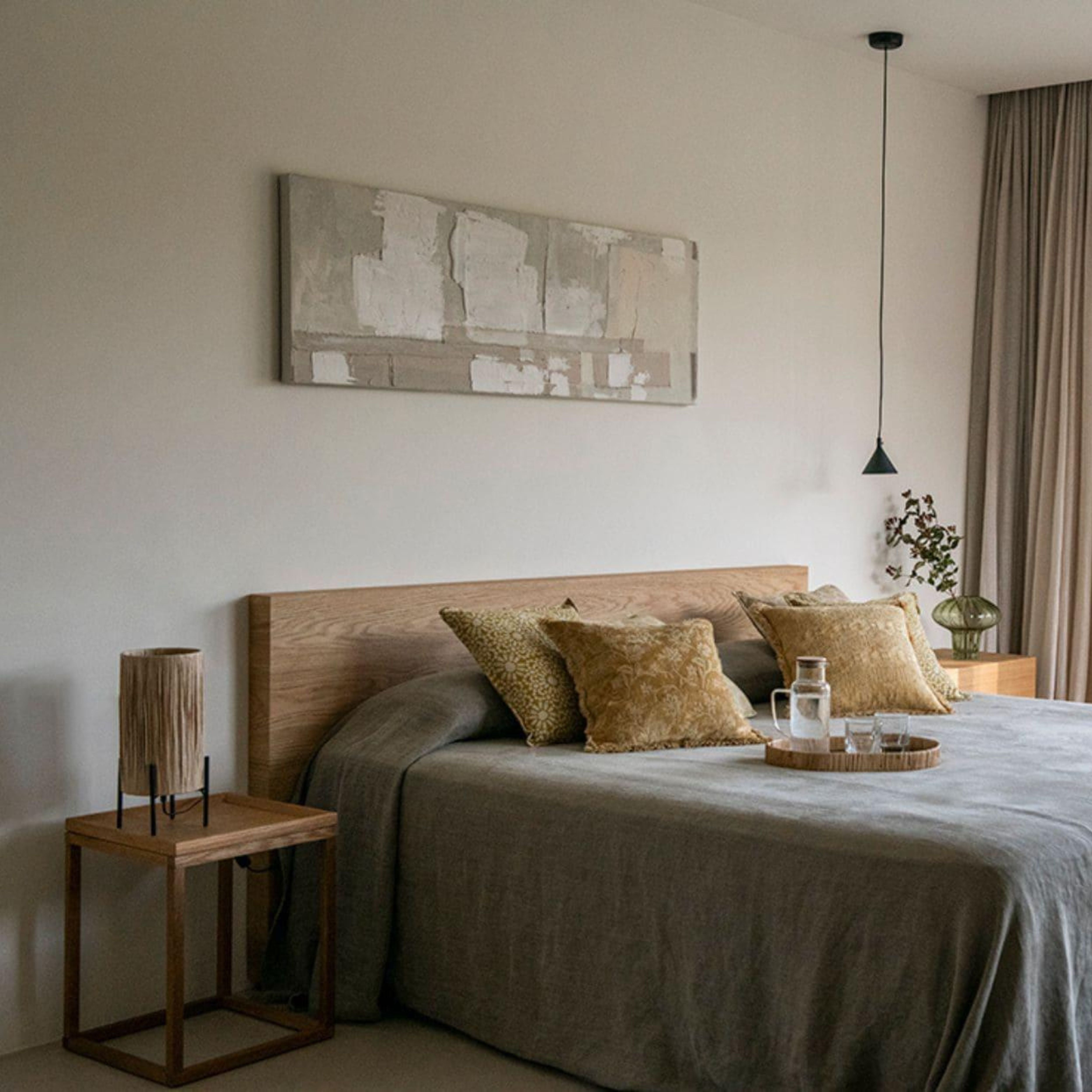 Rustic paper bedside lamp