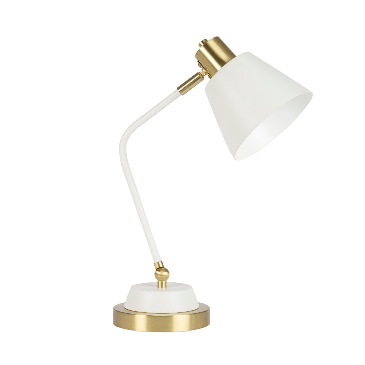 Lámpara de mesa vintage de metal blanco