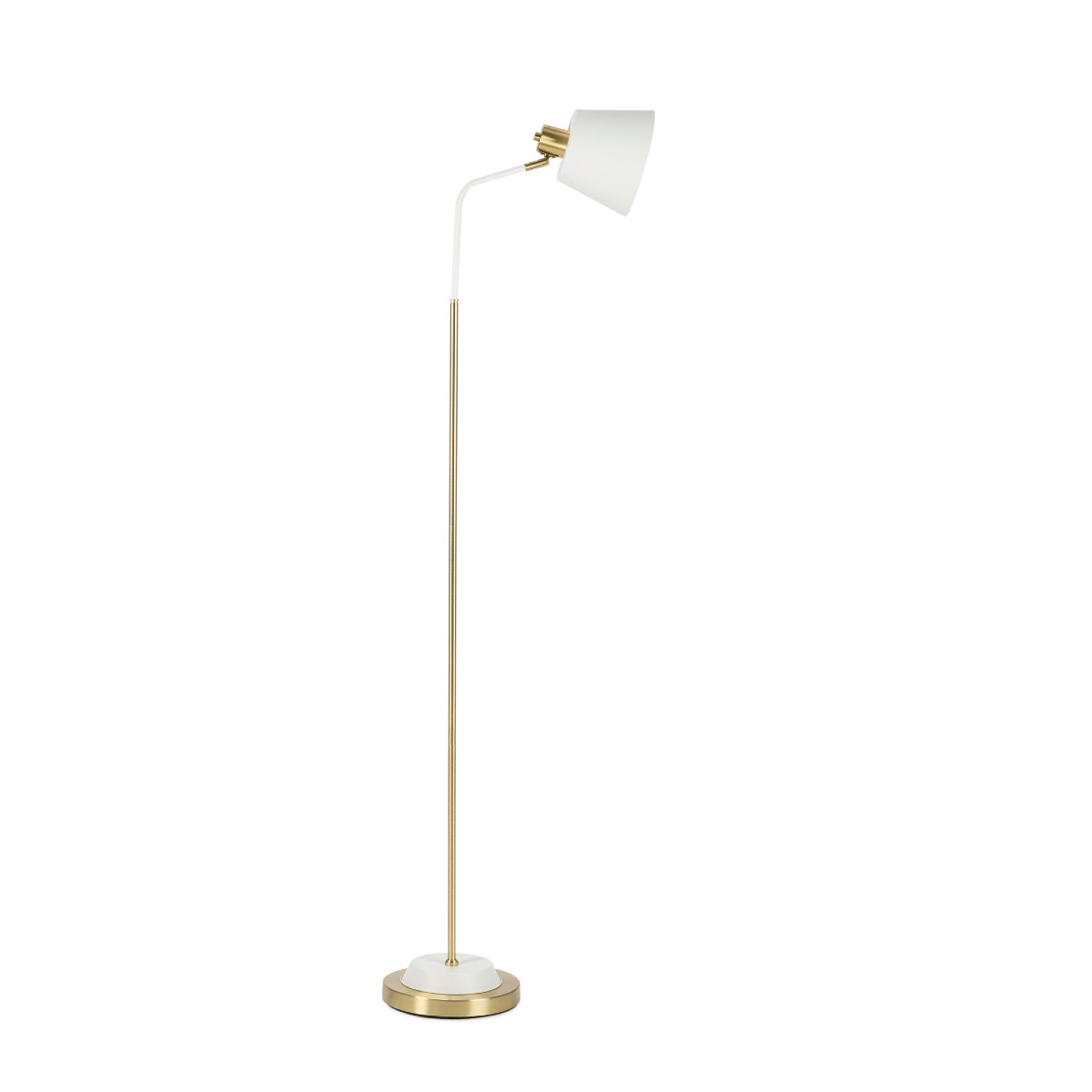 Lámpara de pie vintage de metal blanco