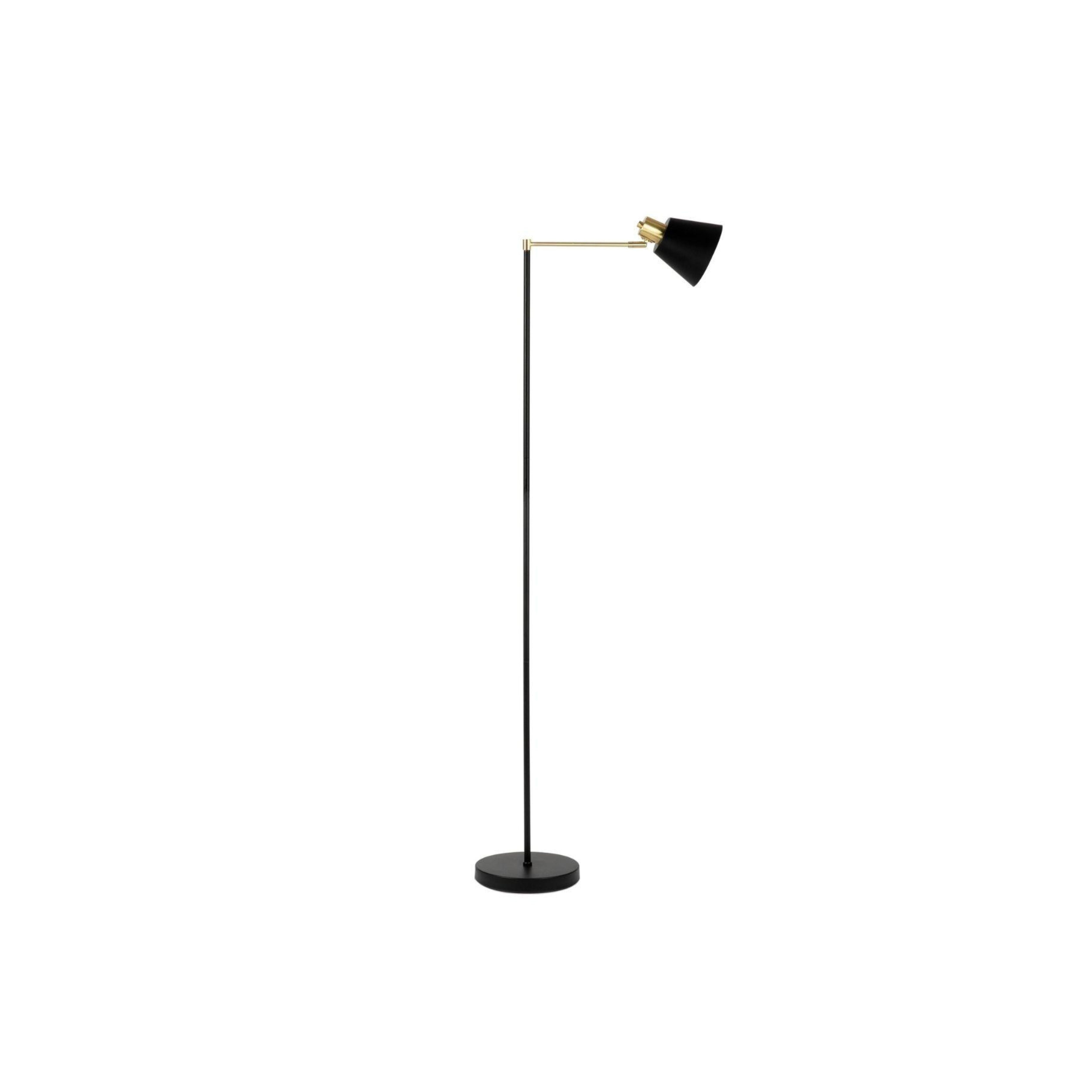 Industrial gold metal floor lamp