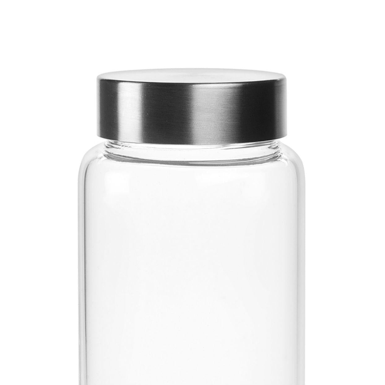 Botella de agua de 1 litro de cristal