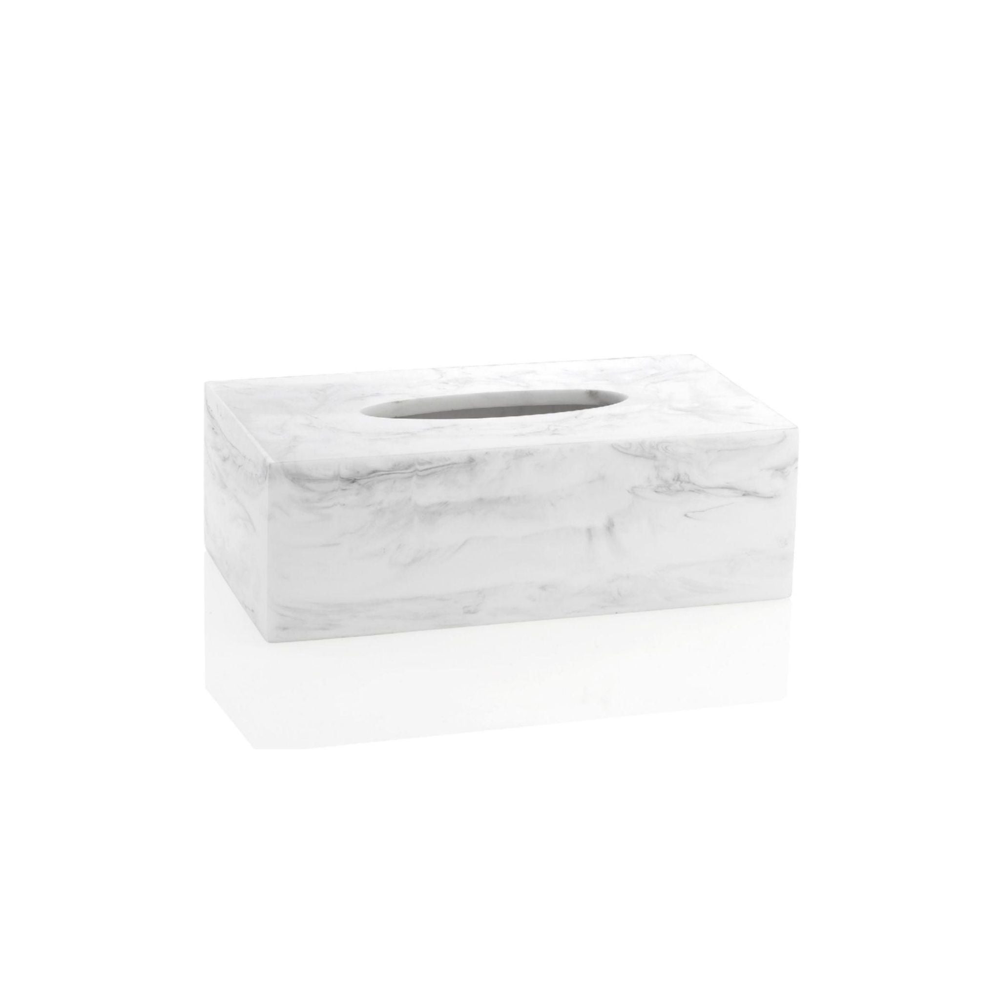 Caja para pañuelos de mármol blanco