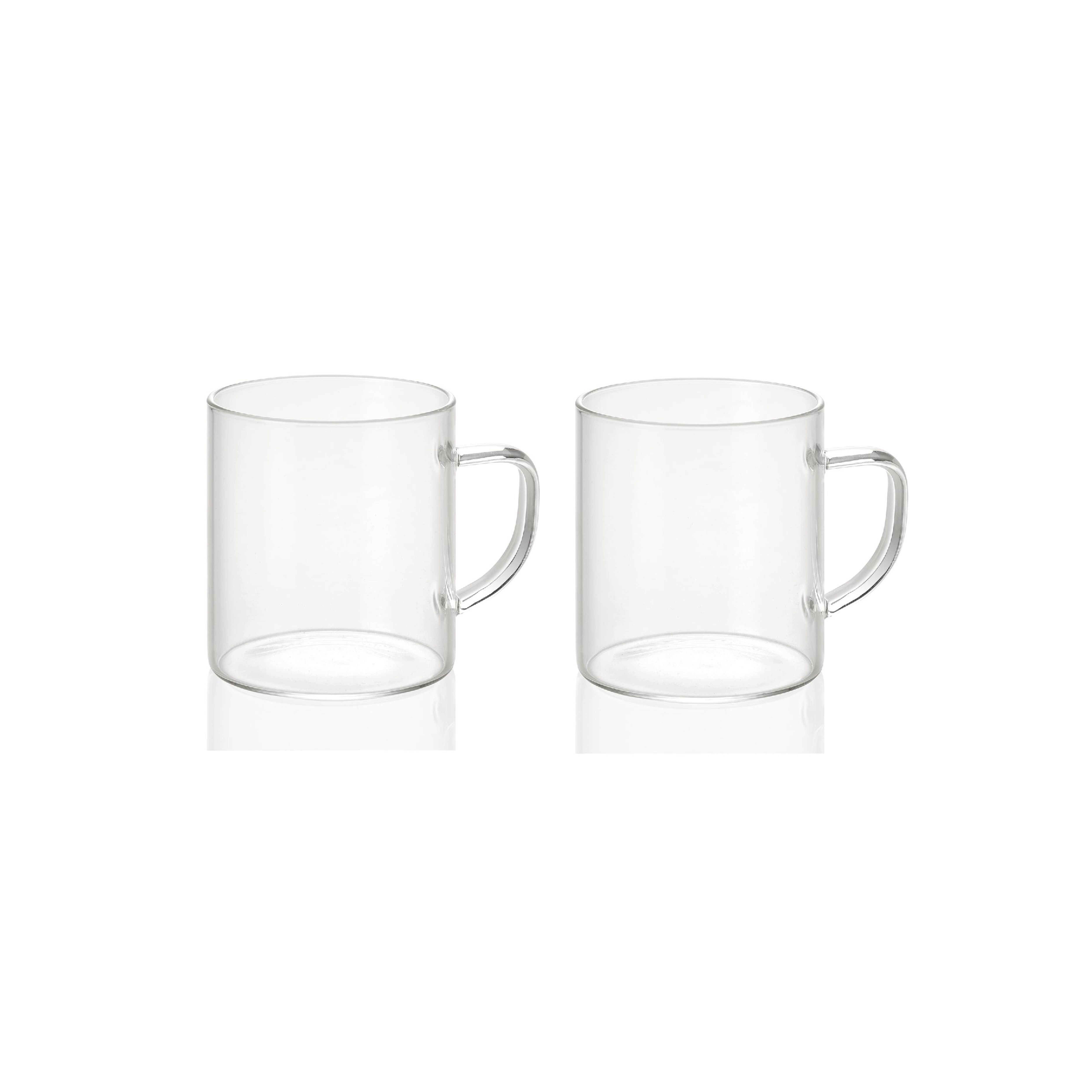 Set de 2 tazas para café y té de cristal