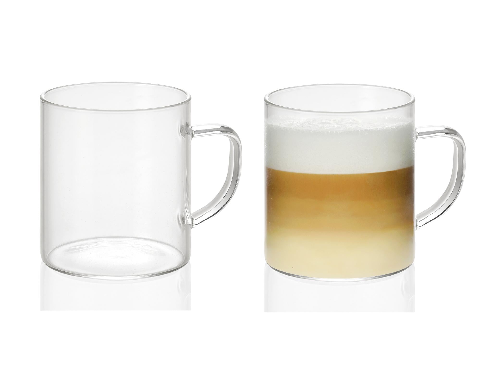Set de 2 tazas para café y té de cristal