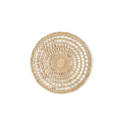 Beige round natural fiber placemat