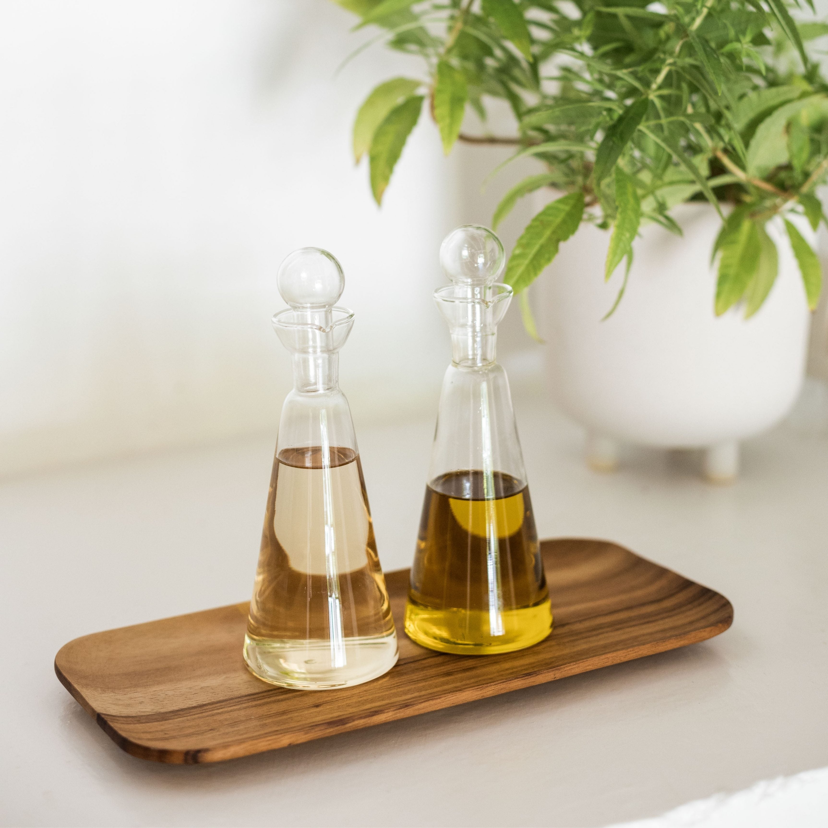 Aceitera vinagrera antigoteo de cristal transparente