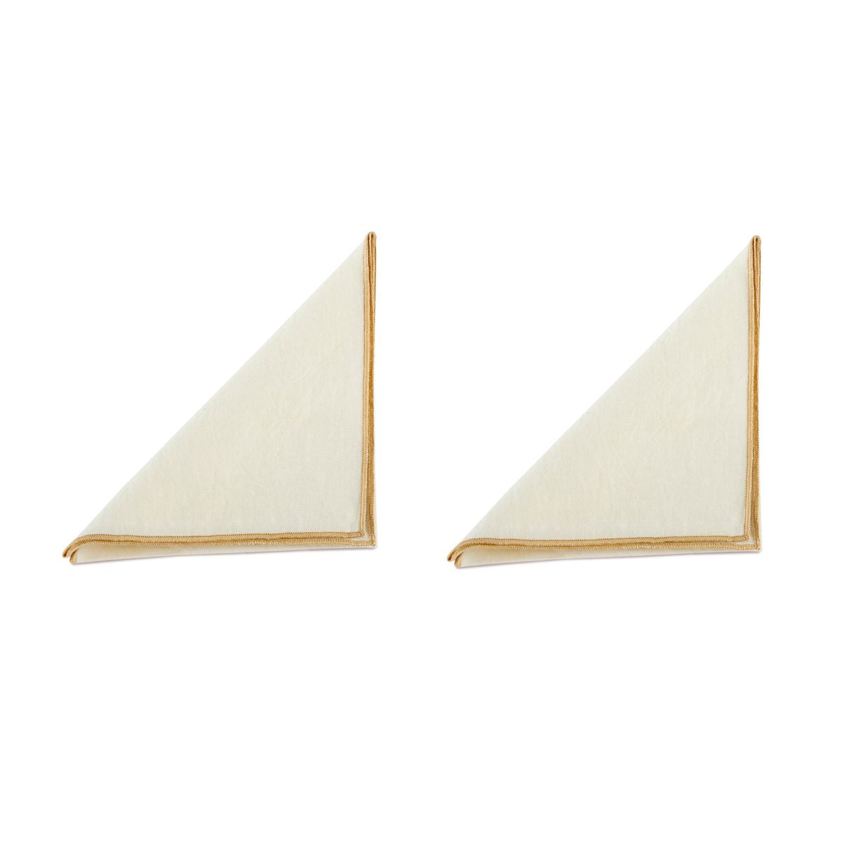 Set de 2 servilletas de mesa blancas de lino con ribete