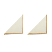 Set of 2 white linen table napkins with piping