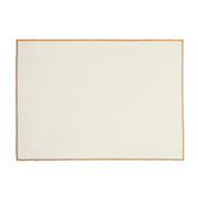 Set of 2 white linen placemats with edging