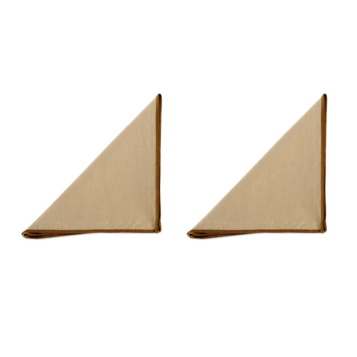 Set de 2 servilletas de mesa beige de lino con flecos