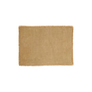 Set 2 manteles individuales beige de lino con flecos