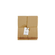 Mantel de mesa beige de lino con flecos 200 cm
