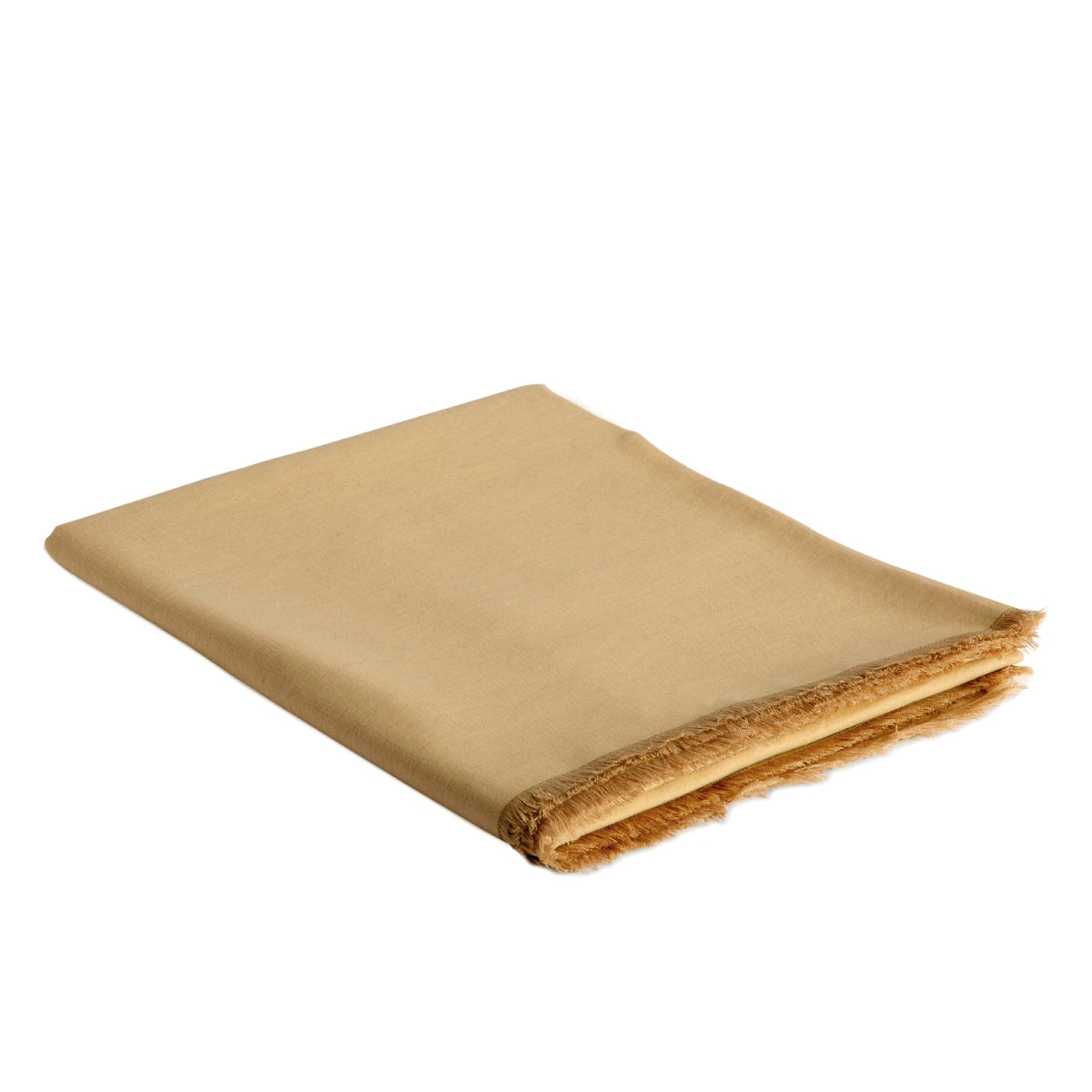 Mantel de mesa beige de lino con flecos 240 cm