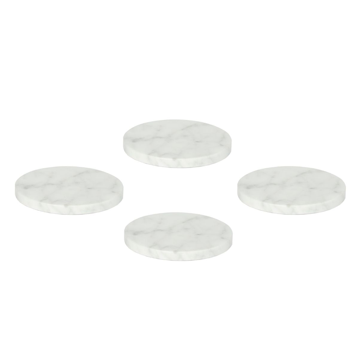 Posavasos de mesa de mármol blanco redondos