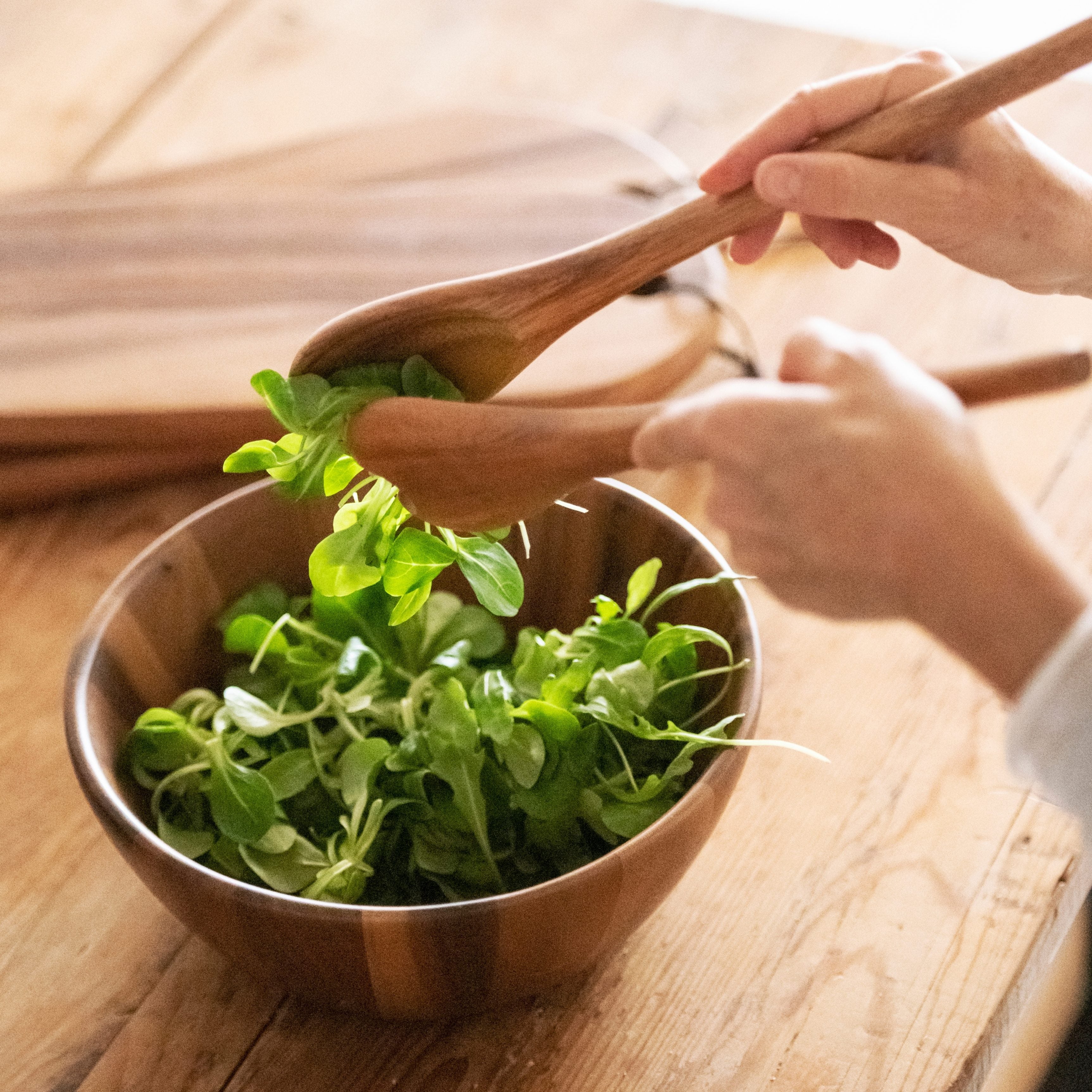 Acacia wood salad bowl