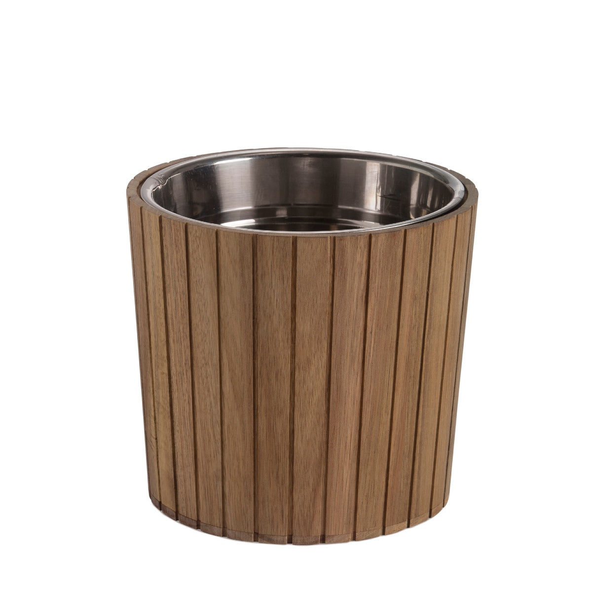Cubitera de madera y acero inoxidable