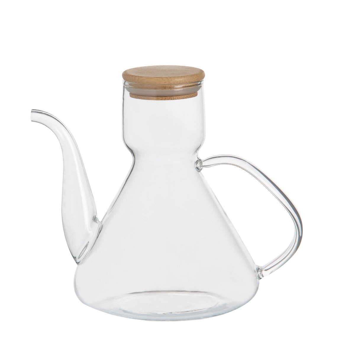 Aceitera de cocina clásica cristal y bambú