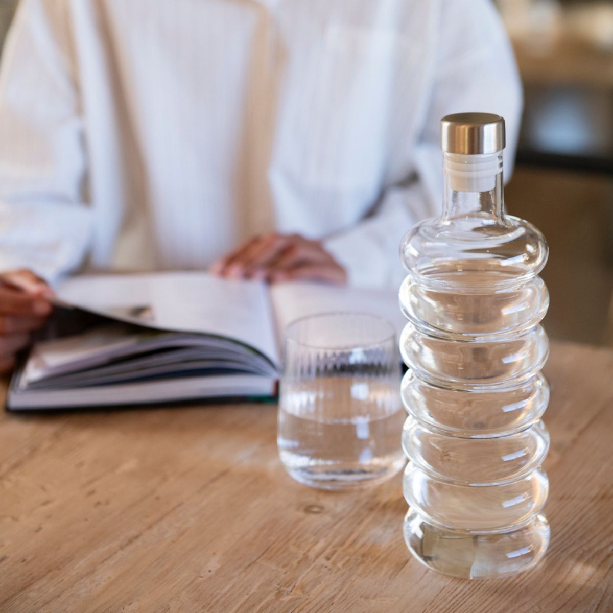 Botella de agua de cristal espiral 1L