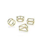 Set de 4 servilleteros de mesa de metal dorado
