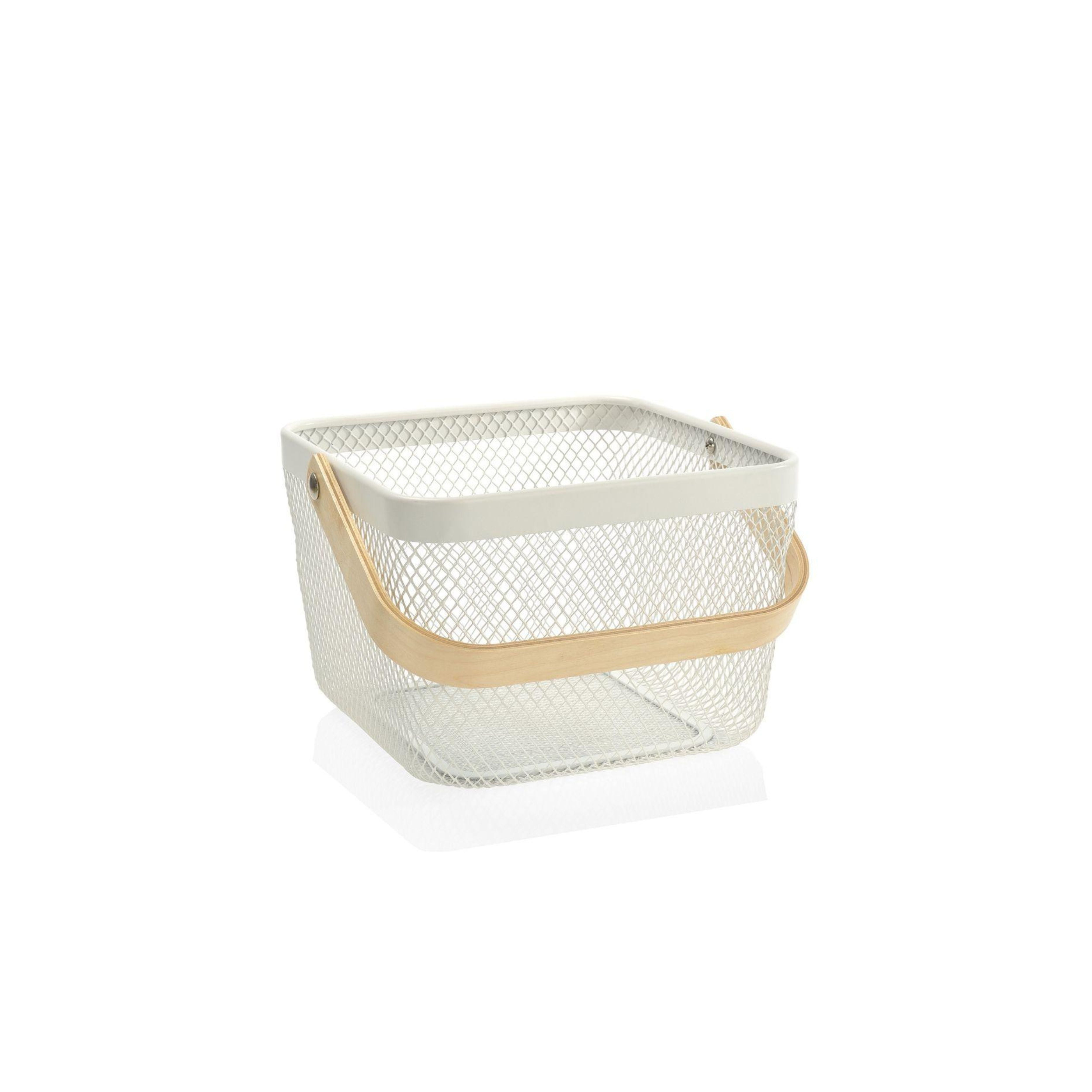 White metal kitchen basket